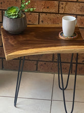 Load image into Gallery viewer, Bedside Table- Live Edge natural Wooden Side Table / Corner Table / Plant or book Stand Raintree Wood-OS56 model
