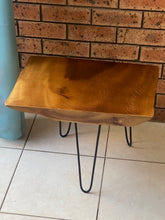 Load image into Gallery viewer, Side Table Live Edge Wooden Corner Table, Plant or book Stand Raintree Wood-OS60
