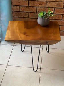 Bedside Table- Live Edge natural Wooden Side Table / Corner Table / Plant or book Stand Raintree Wood-OS60 model