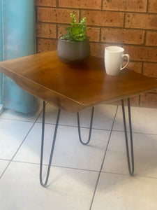 Bedside Table- Live Edge natural Wooden Side Table / Corner Table / Plant or book Stand Raintree Wood-OS60 model