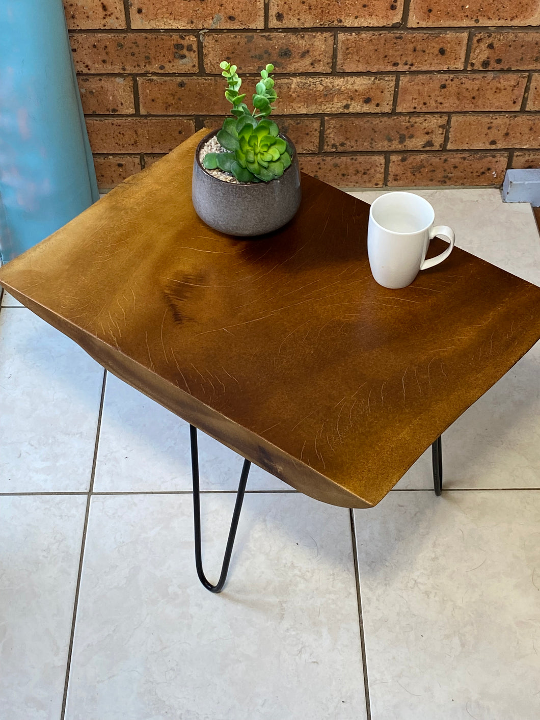 Side Table Live Edge Wooden Corner Table, Plant or book Stand Raintree Wood-OS60