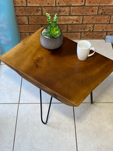 Bedside Table- Live Edge natural Wooden Side Table / Corner Table / Plant or book Stand Raintree Wood-OS60 model