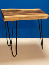 Load image into Gallery viewer, Bedside Table- Live Edge natural Wooden Side Table / Corner Table / Plant or book Stand Raintree Wood-OS 58 model
