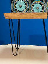 Load image into Gallery viewer, Bedside Table- Live Edge natural Wooden Side Table / Corner Table / Plant or book Stand Raintree Wood-OS 58 model
