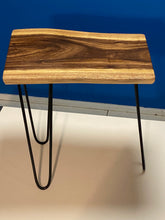 Load image into Gallery viewer, Bedside Table- Live Edge natural Wooden Side Table / Corner Table / Plant or book Stand Raintree Wood-OS 58 model
