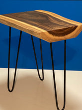 Load image into Gallery viewer, Bedside Table- Live Edge natural Wooden Side Table / Corner Table / Plant or book Stand Raintree Wood-OS 58 model
