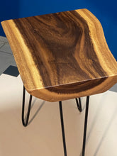 Load image into Gallery viewer, Bedside Table- Live Edge natural Wooden Side Table / Corner Table / Plant or book Stand Raintree Wood-OS 58 model
