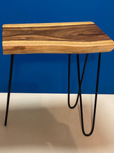 Load image into Gallery viewer, Bedside Table- Live Edge natural Wooden Side Table / Corner Table / Plant or book Stand Raintree Wood-OS 58 model
