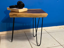 Load image into Gallery viewer, Bedside Table- Live Edge natural Wooden Side Table / Corner Table / Plant or book Stand Raintree Wood-OS 58 model
