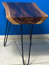 Load image into Gallery viewer, Bedside Table- Live Edge natural Wooden Side Table / Corner Table / Plant or book Stand Raintree Wood-OS 63 model
