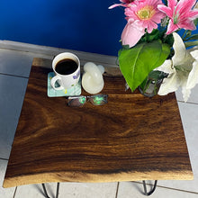 Load image into Gallery viewer, Bedside Table- Live Edge natural Wooden Side Table / Corner Table / Plant or book Stand Raintree Wood-OS 56 model
