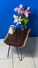 Load image into Gallery viewer, Bedside Table- Live Edge natural Wooden Side Table / Corner Table / Plant or book Stand Raintree Wood-OS 56 model
