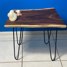 Load image into Gallery viewer, Bedside Table- Live Edge natural Wooden Side Table / Corner Table / Plant or book Stand Raintree Wood-OS 56 model
