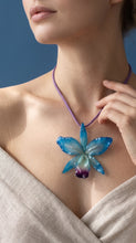 Load image into Gallery viewer, Blue  Orchid Dendrobium Real Flower Necklace
