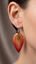 Load image into Gallery viewer, Real Orchid Petal Earrings – Vibrant Purple &amp; Blue Resin
