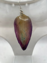 Load image into Gallery viewer, Real Orchid Petal Drop Earrings – Preserved Tropical Flower Jewelry
