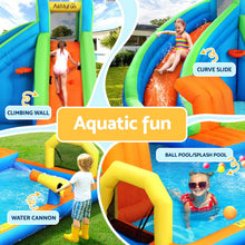Load image into Gallery viewer, Kids Inflatable Pool Water Slide Cannon Splash Park Castle Outdoor Toys 427X374CM
