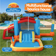 Load image into Gallery viewer, Keezi Inflatable Kids Pool Play Park Jumping Castle Volleyball Net with Blower Balls 4mx4.37m
