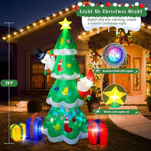 Load image into Gallery viewer, Christmas Inflatable Santa, snow man and Christmas Tree 2.1m Inflatable with LED lights
