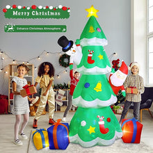 Load image into Gallery viewer, Christmas Inflatable Santa, snow man and Christmas Tree 2.1m Inflatable with LED lights
