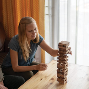 Tumbling Tower blocks wood balance game handmade stacking Fun Board Games Kids Ages 4 to Adults