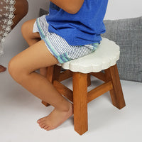 Load image into Gallery viewer, Children&#39;s Wooden Stool Teddy Airplane Toddlers Step sitting Stool
