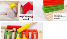 Load image into Gallery viewer, Wooden Tool Box set building and fixing pretend play educational toy
