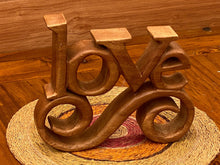 Load image into Gallery viewer, Fathers Day Gift Wooden carved LOVE words decoration 23 cm long with base stand
