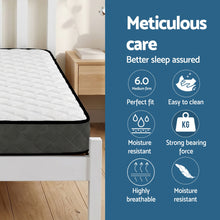 Load image into Gallery viewer, Giselle Single Mattress and Artiss Bed Frame Set White Solid Pine with 16cm Mattress
