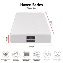 Load image into Gallery viewer, Giselle 25cm Single Hybrid Mattress Soft Knitted Fabric Edge Support Gel Foam
