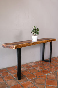 Side table Raintree Wood Console Table, Hallway Table 1.8 Meter 180cm single piece of Raintree wood