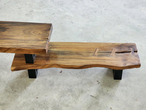 Adjustable Length Entertainment Unit in Reclaimed Wood.