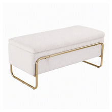 Load image into Gallery viewer, Artiss Storage Ottoman Boucle Padded Seat Footrest Hidden Storage Cream White
