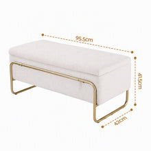 Load image into Gallery viewer, Artiss Storage Ottoman Boucle Padded Seat Footrest Hidden Storage Cream White
