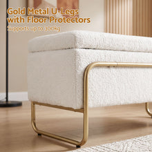 Load image into Gallery viewer, Artiss Storage Ottoman Boucle Padded Seat Footrest Hidden Storage Cream White
