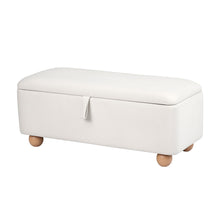 Load image into Gallery viewer, Storage Ottoman Hidden Bench Velvet Blanket Box Beige 97cm
