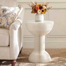 Load image into Gallery viewer, Artiss Paper End Table Honeycomb Coffee Table Foldable Round Bedside Side Table White 40x55cm

