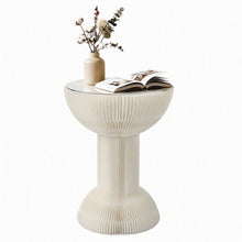 Load image into Gallery viewer, Artiss Paper End Table Honeycomb Coffee Table Foldable Round Bedside Side Table White 40x55cm
