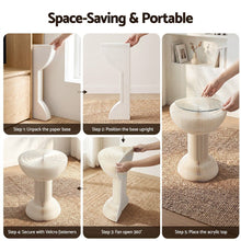 Load image into Gallery viewer, Artiss Paper End Table Honeycomb Coffee Table Foldable Round Bedside Side Table White 40x55cm
