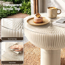Load image into Gallery viewer, Artiss Paper End Table Honeycomb Coffee Table Foldable Round Bedside Side Table White 40x55cm

