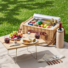Load image into Gallery viewer, Alfresco 2 Person Insulated Picnic Basket Set with Foldable Wood Table Mat
