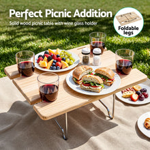 Load image into Gallery viewer, Alfresco 4 Person Insulated Picnic Basket Set with Foldable Wood Table Mat
