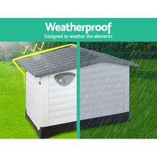 Load image into Gallery viewer, i.Pet Dog Kennel House Extra Large Outdoor Plastic Puppy Pet Cabin Shelter XL Grey
