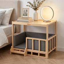 Load image into Gallery viewer, i.Pet 2in1 Dog Kennel Crate Furniture Grey Bedding Wooden House Indoor
