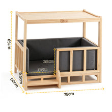 Load image into Gallery viewer, i.Pet 2in1 Dog Kennel Crate Furniture Grey Bedding Wooden House Indoor
