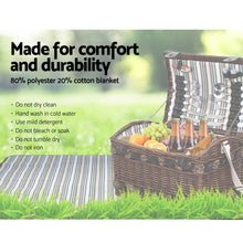 Load image into Gallery viewer, Alfresco 4 Person Picnic Basket Set Wooden Blanket Cooler Bag Outdoor Insulated
