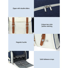 Load image into Gallery viewer, Alfresco 4 Person Picnic Basket Set Backpack Bag Insulated Blue
