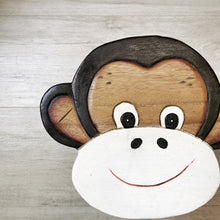 Load image into Gallery viewer, Children&#39;s Wooden Stool Monkey face Chair Toddlers Step sitting Stool
