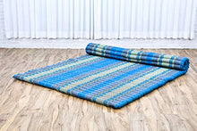 Load image into Gallery viewer, Fathers day gift Day bed Roll Out Mattress XL Large Foldout Mat relaxation, day bed, camping or Yoga Matt Natural Kapok Filled_ 105 x 200 cm BLUE
