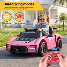 Load image into Gallery viewer, Ride On Car Maserati Licensed MCXtrema Car for Kids 12V Remote Control Pink

